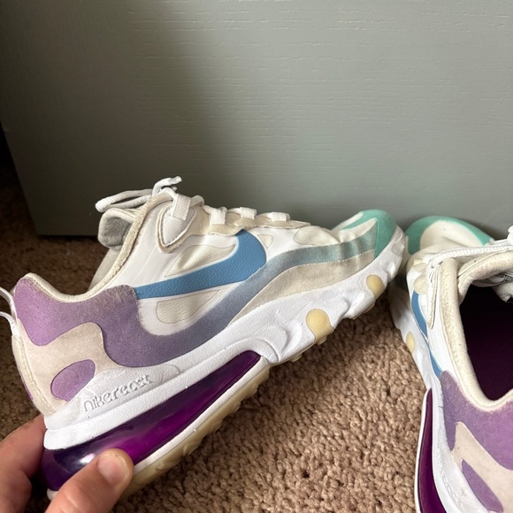 Nike Women's Air Max 270 React Gradient Shift Aurora Purple Size 7.5 - Picture 8 of 13